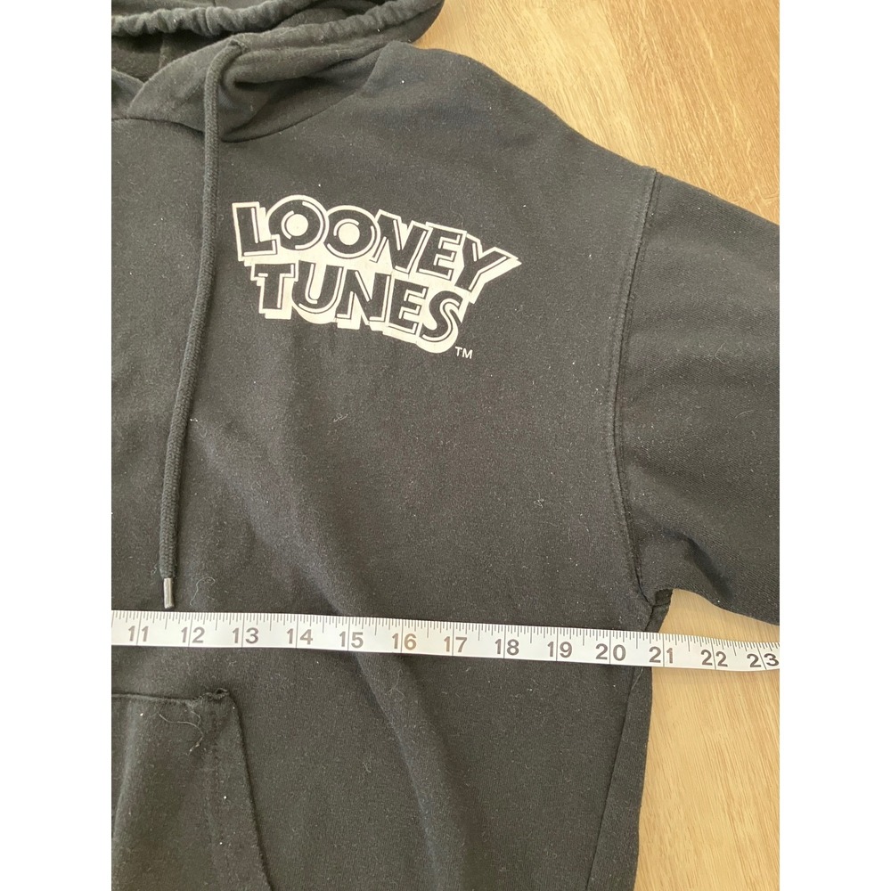 Looney Tunes Black Graphic Hoodie Taz Marvin The Martian Bugs Bunny Large - Picture 5 of 8